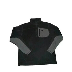 The North Face Unisex Black Quarter Zip Fleece Men Large or Women XL FLAWED